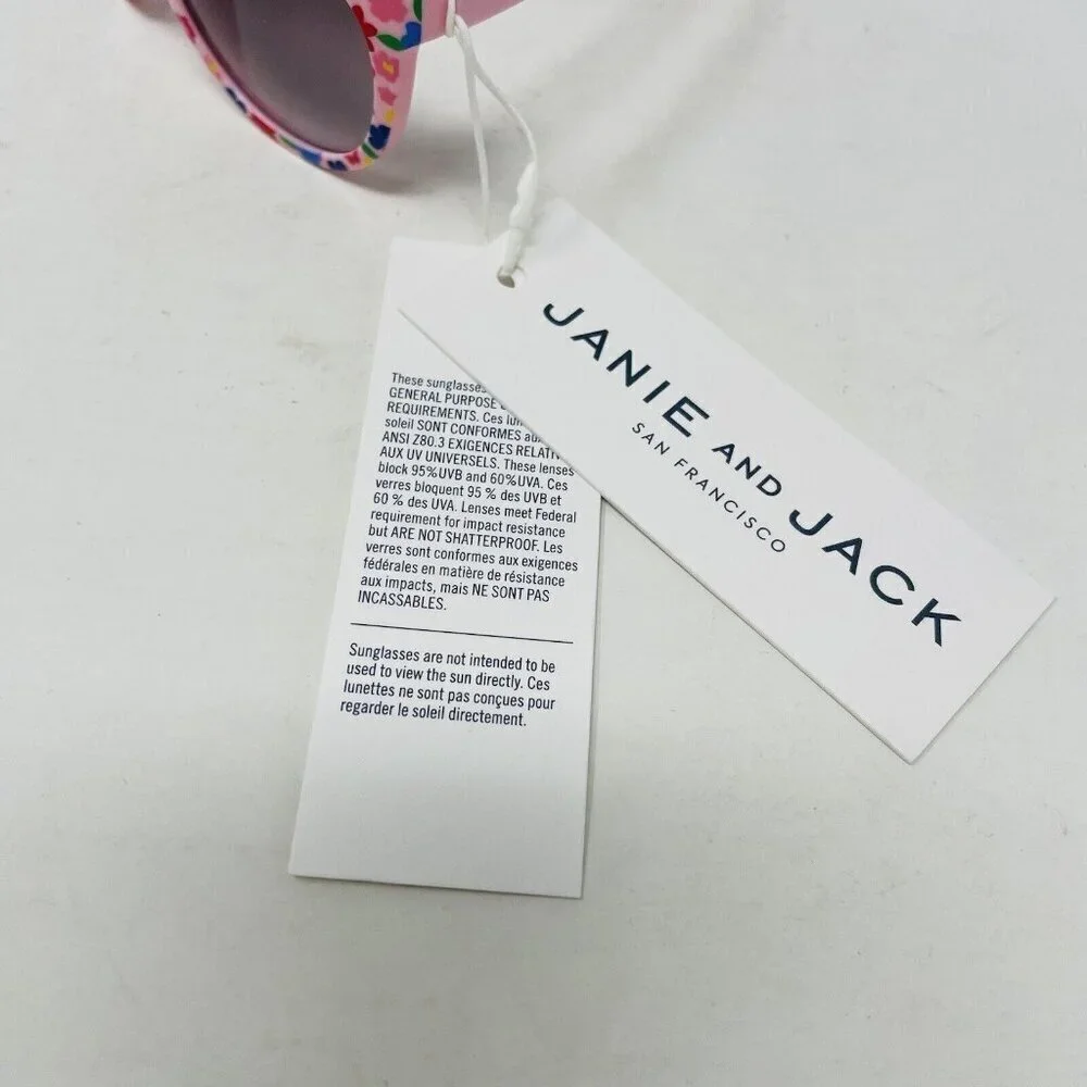 Janie and Jack Baby Girls Size 0-2 Years Floral Print Cat Eye Sunglasses in Pink